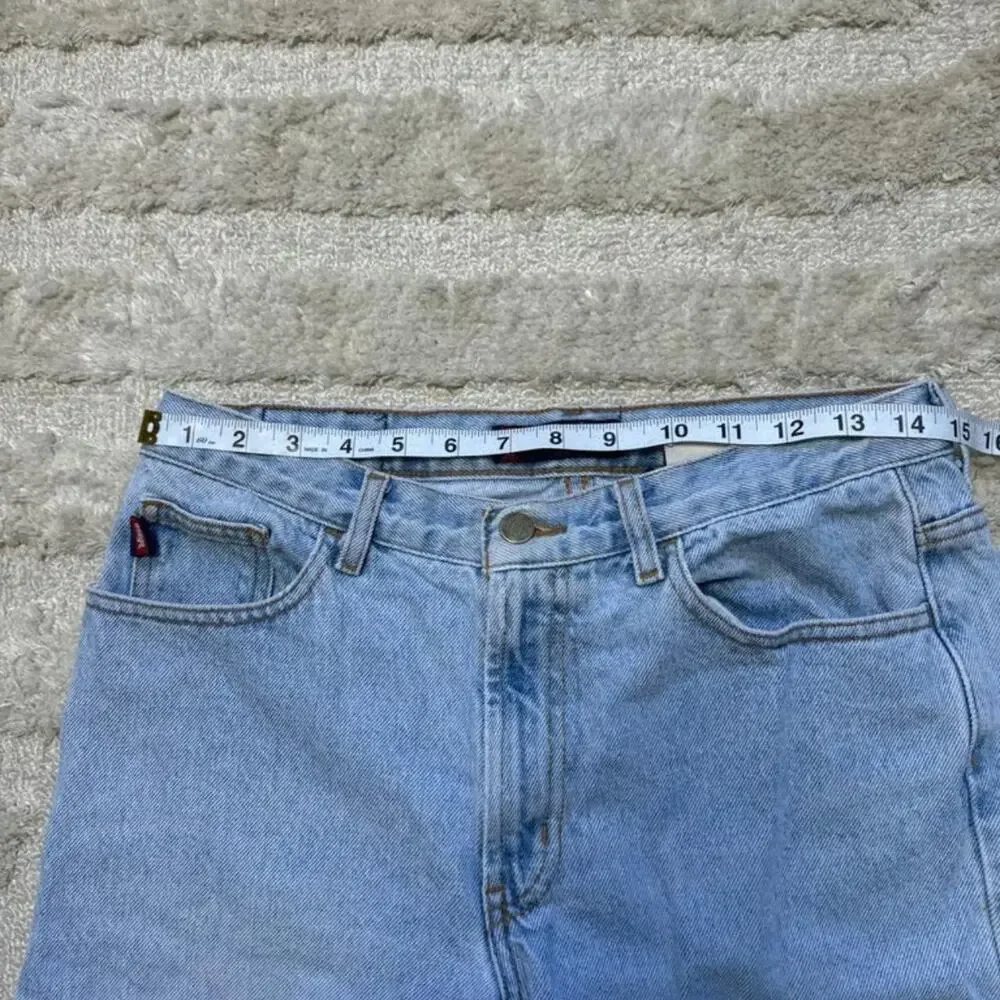 Bongo Light Wash 100% Cotton Long Denim Skater Jorts Shorts Size 9
